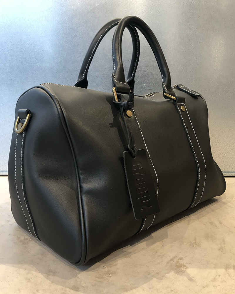 Travel Bag Small (full leather) Black-03