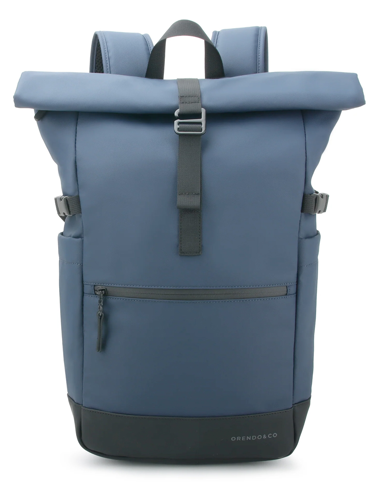 Orendoandco Waterproof Signature Rolltop Backpack Blue 04