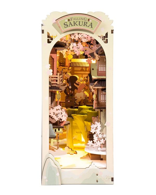 Robotime, diy book nook boekensteun falling sakura 01