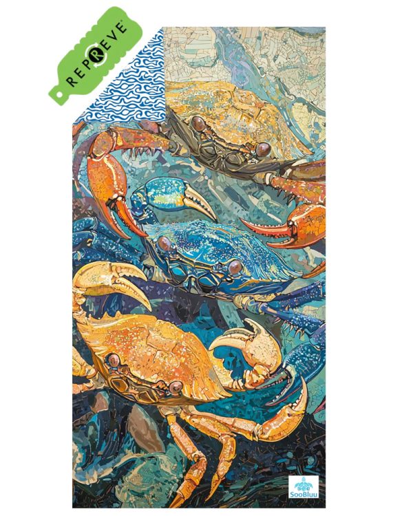 Soobluu strandlaken crab – 100 x 190cm 01